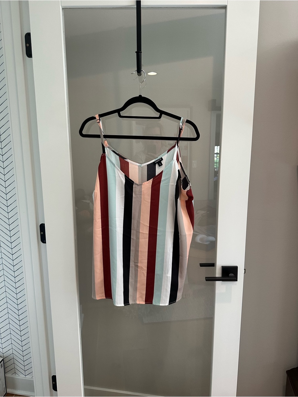 torrid Vertical Stripe V-Neck Cami in Blush, Mint, Rust & Black